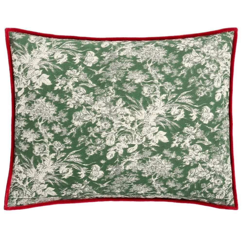 Pottery Barn Deck the Hall Christmas Tree Standard Pillow Sham Cover Reverse NWT